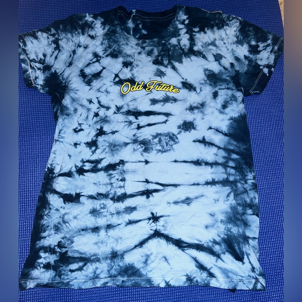 Odd Future Blue Acid Wash Tie Dye T-Shirt Small